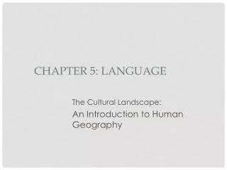 Chapter 5: Language