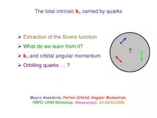 The total intrinsic k ? carried by quarks