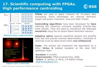 17. Scientific computing with FPGAs. High performance centroiding