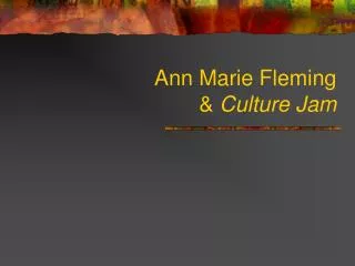 Ann Marie Fleming &amp; Culture Jam