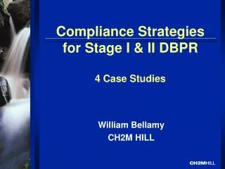 Compliance Strategies for Stage I &amp; II DBPR 4 Case Studies
