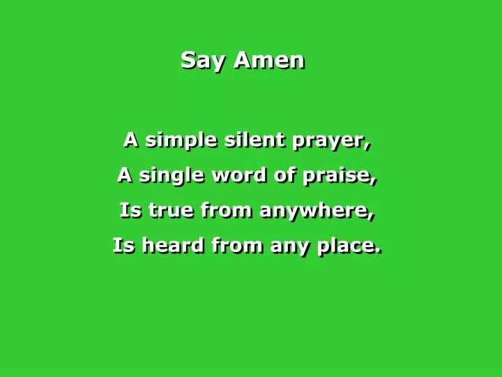say amen