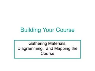 Building Your Course