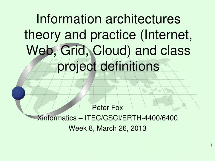 information architectures theory and practice internet web grid cloud and class project definitions