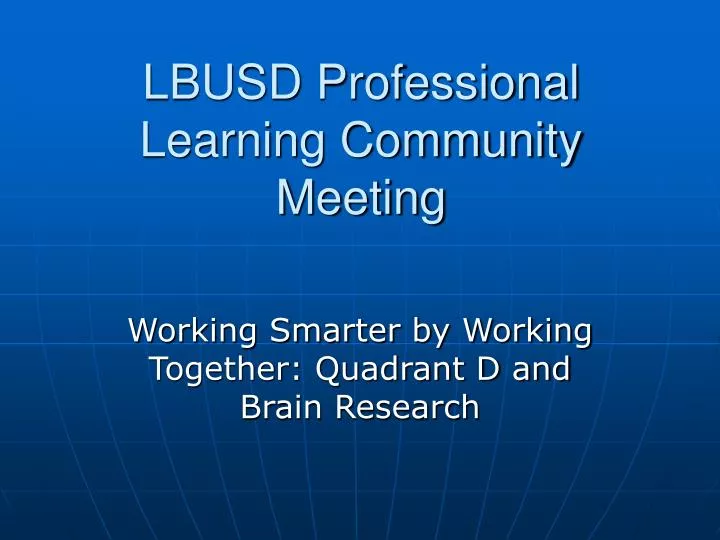 lbusd professional learning community meeting