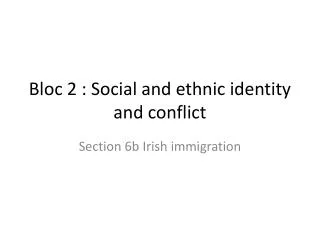 Bloc 2 : Social and ethnic identity and conflict