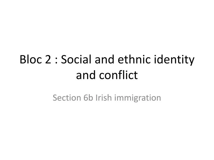 bloc 2 social and ethnic identity and conflict