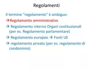 regolamenti