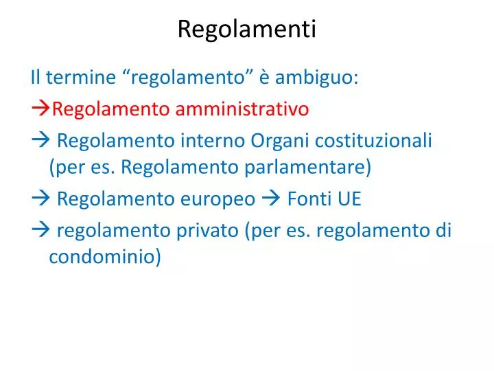 regolamenti