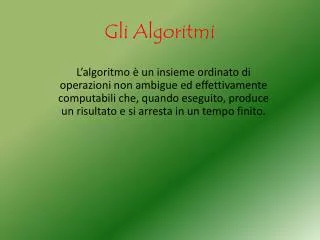 gli algoritmi