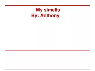 My simelis By: Anthony