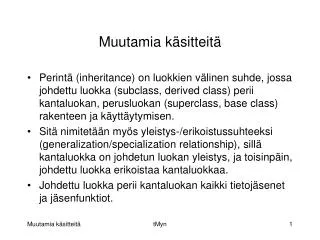 muutamia k sitteit