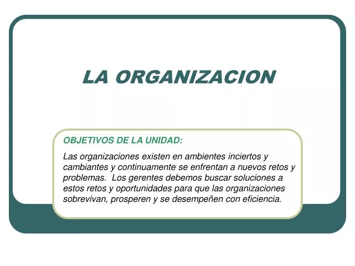 la organizacion