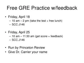 Free GRE Practice w/feedback