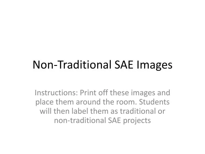 non traditional sae images