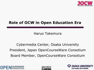 Role of OCW in Open Education Era