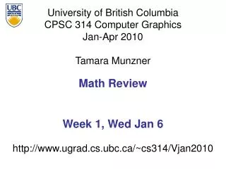 Math Review Week 1, Wed Jan 6