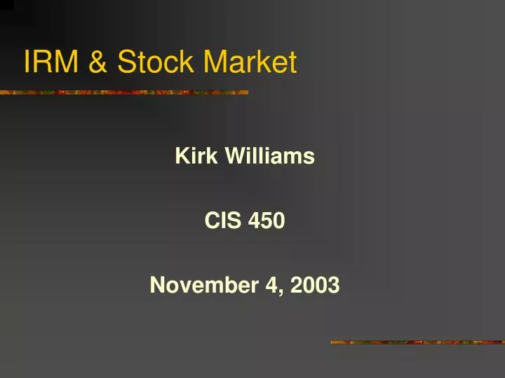 irm stock market