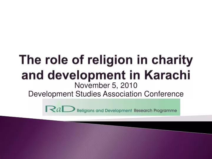 the role of religion in charity and development in karachi