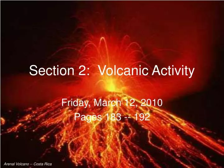 section 2 volcanic activity