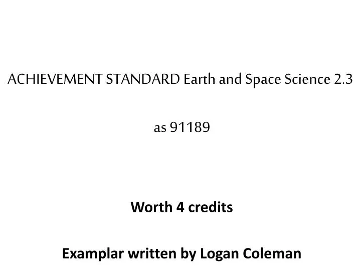 achievement standard earth and space science 2 3 as 91189