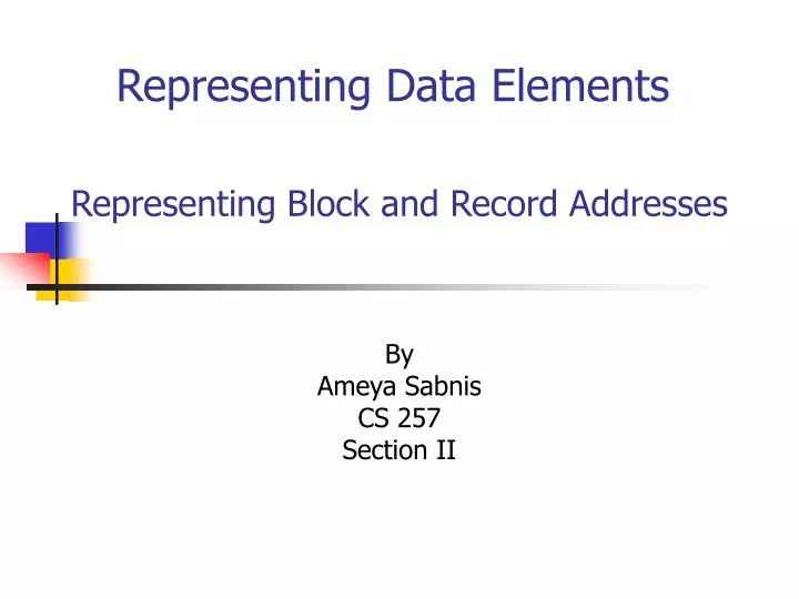 representing data elements