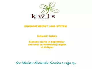 KINGDOM WEIGHT LOSS SYSTEM