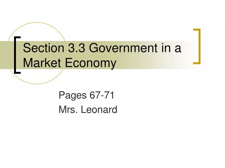 section 3 3 government in a market economy