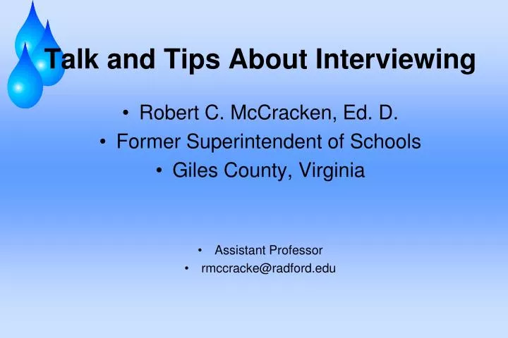 talk and tips about interviewing