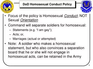 DoD Homosexual Conduct Policy