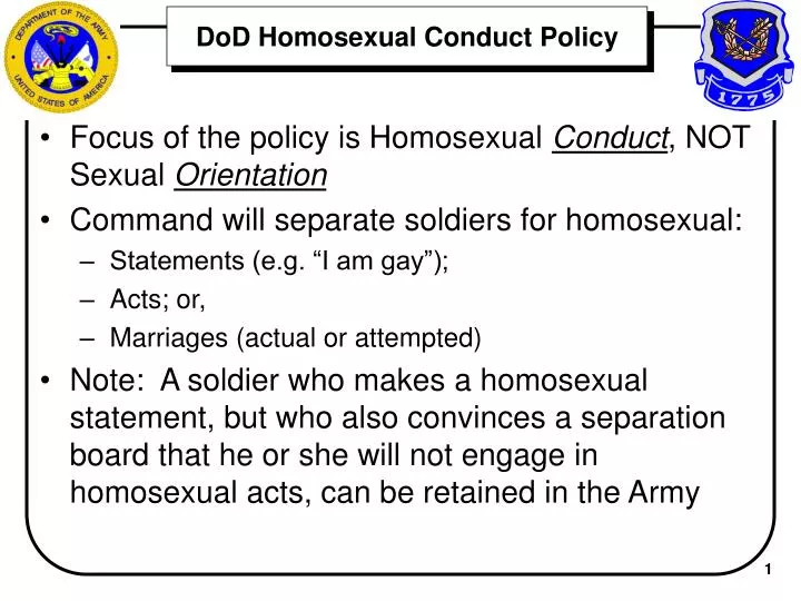 dod homosexual conduct policy