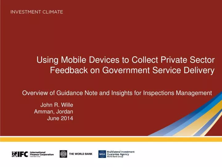 using mobile devices to collect private sector feedback on government service delivery