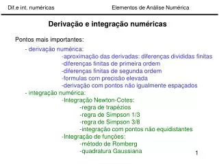 deriva o e integra o num ricas