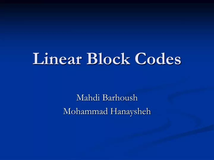 linear block codes