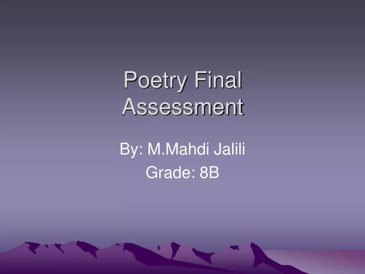 poetry final assessment