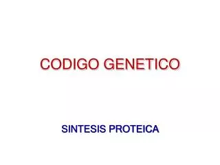 codigo genetico