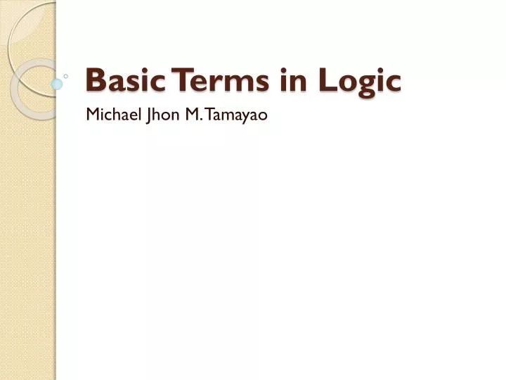 basic terms in logic