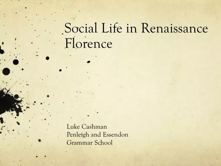 social life in renaissance florence