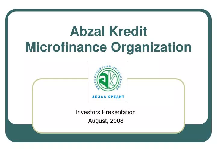 abzal kredit microfinance organization