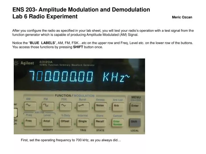 ens 203 amplitude modulation and demodulation lab 6 radio experiment meric ozcan