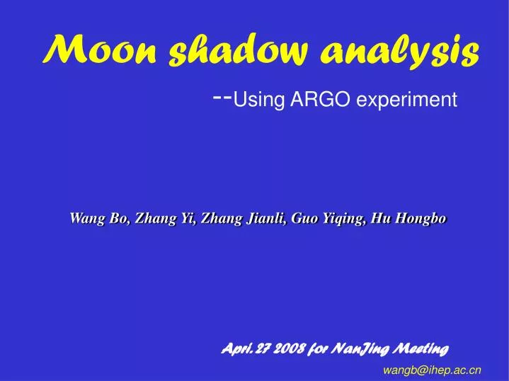 moon shadow analysis using argo experiment