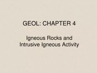 GEOL: CHAPTER 4