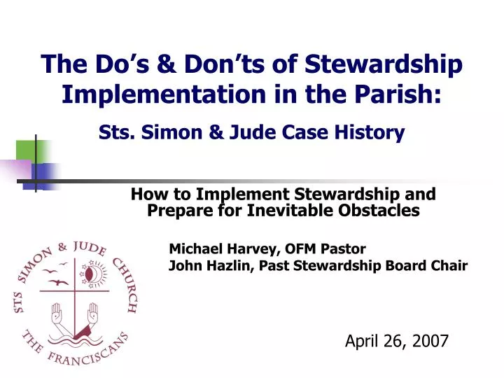 the do s don ts of stewardship implementation in the parish sts simon jude case history