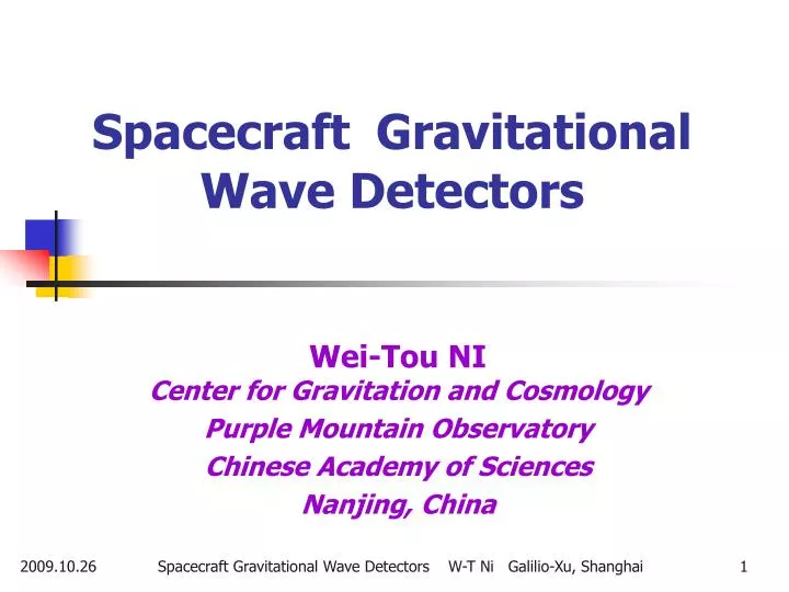 spacecraft gravitational wave detectors