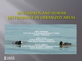 Waterbirds and Human Disturbance IN URBANized Areas