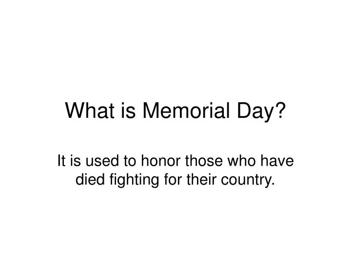 what is memorial day