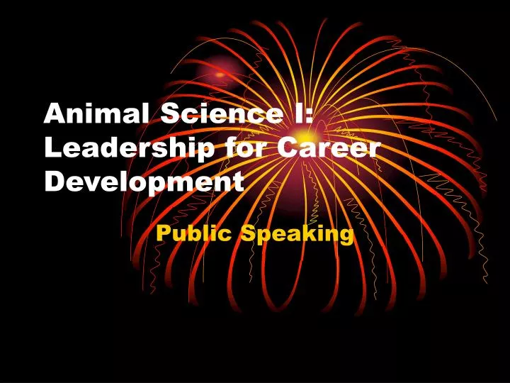 animal science i leadership for career development