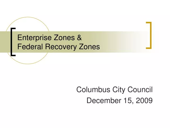 enterprise zones federal recovery zones