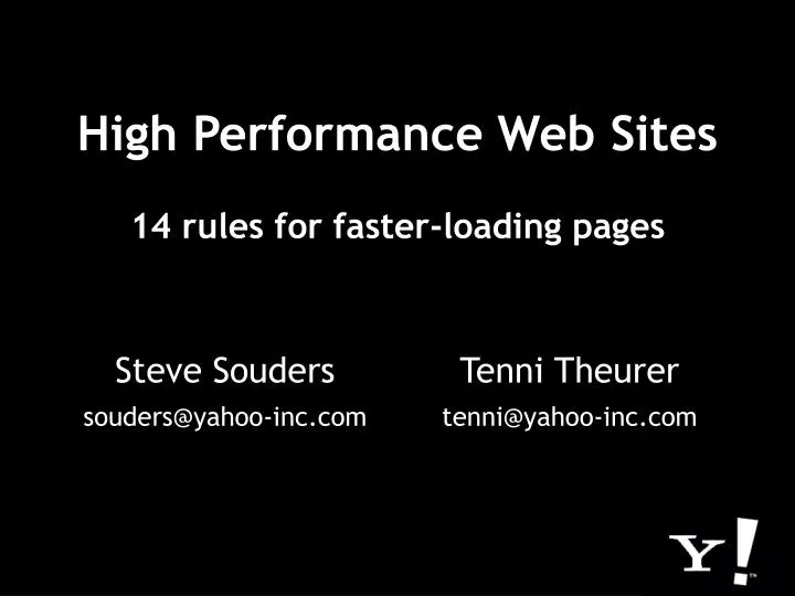 high performance web sites 14 rules for faster loading pages