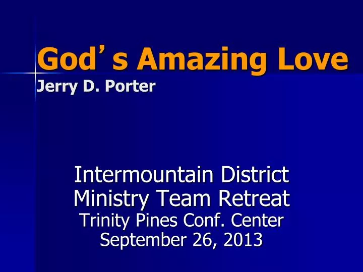god s amazing love jerry d porter